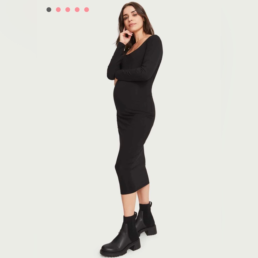 HATCH - MATERNITY - NWT - Size Small - The Longsleeve Body Dress - Black